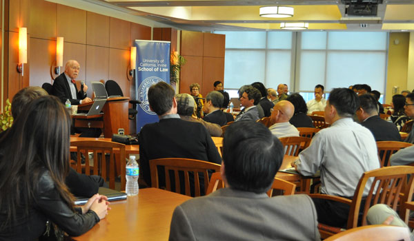 Image of lecture by Jerome Cohen on China