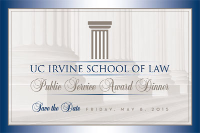 UCI Law Public Service Award medal