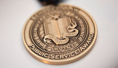 UCI Law Public Service Award medal