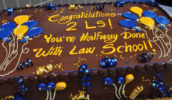 Half-Way Done with Law School cake