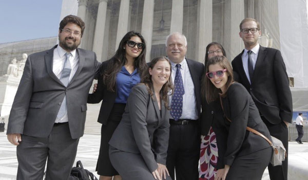 Clinic students with Prof. Hoffman outside Supreme Court 