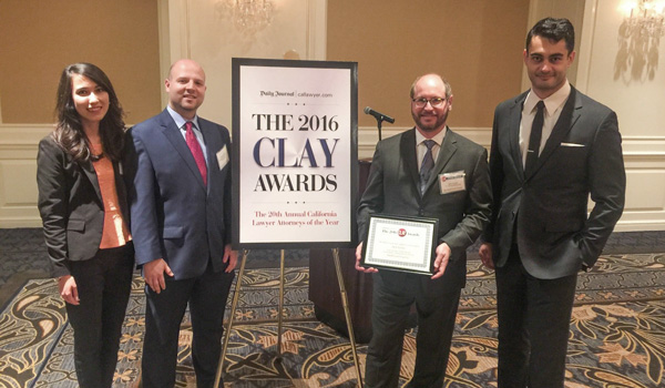 Clinic students and Prof. Lerner at awards presentation