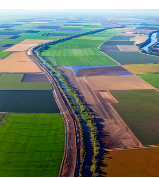 Aerial Shot of Central Valley landscape