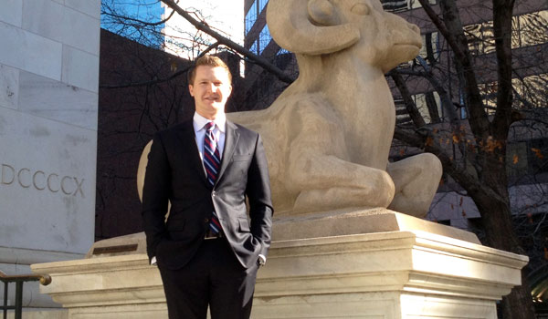 Aaron Brynildson at federal courthouse in Denver