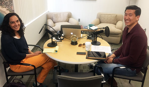 Prof. Chacon and Prof. Lee record podcast