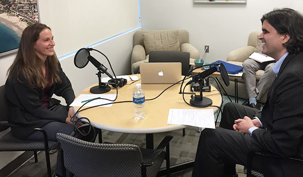 Prof. Davis and Prof. Litman record podcast