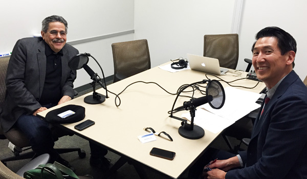 Jose Padilla, Stephen Lee in recording booth